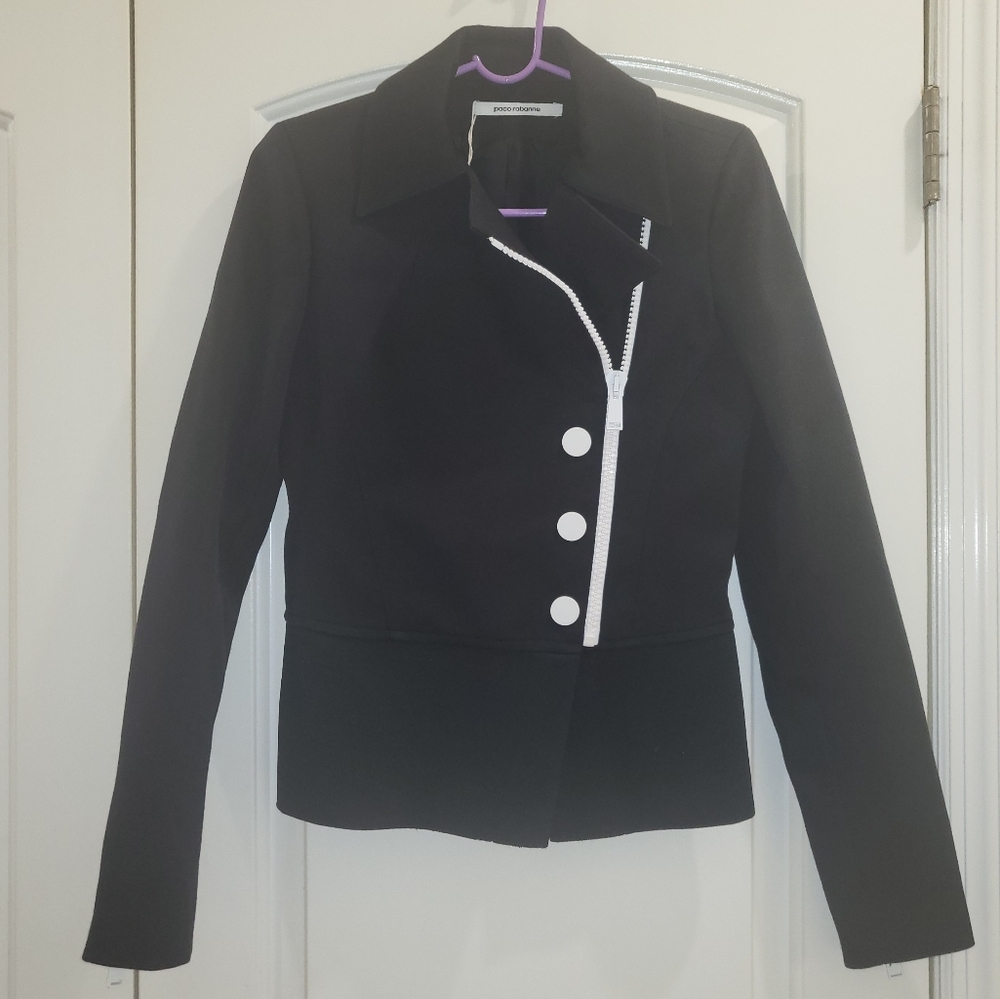 1. NWT PACO RABANNE BIKER JACKET SIZE 36 / SMALL - Picture 3 of 14